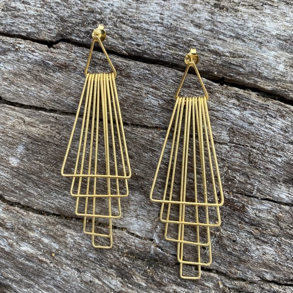 gold abstract earrings