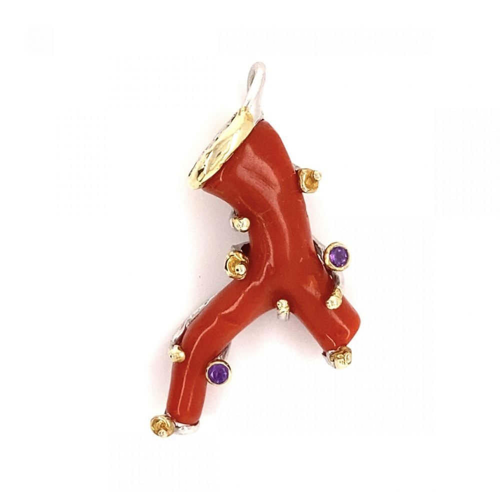 red coral pendant