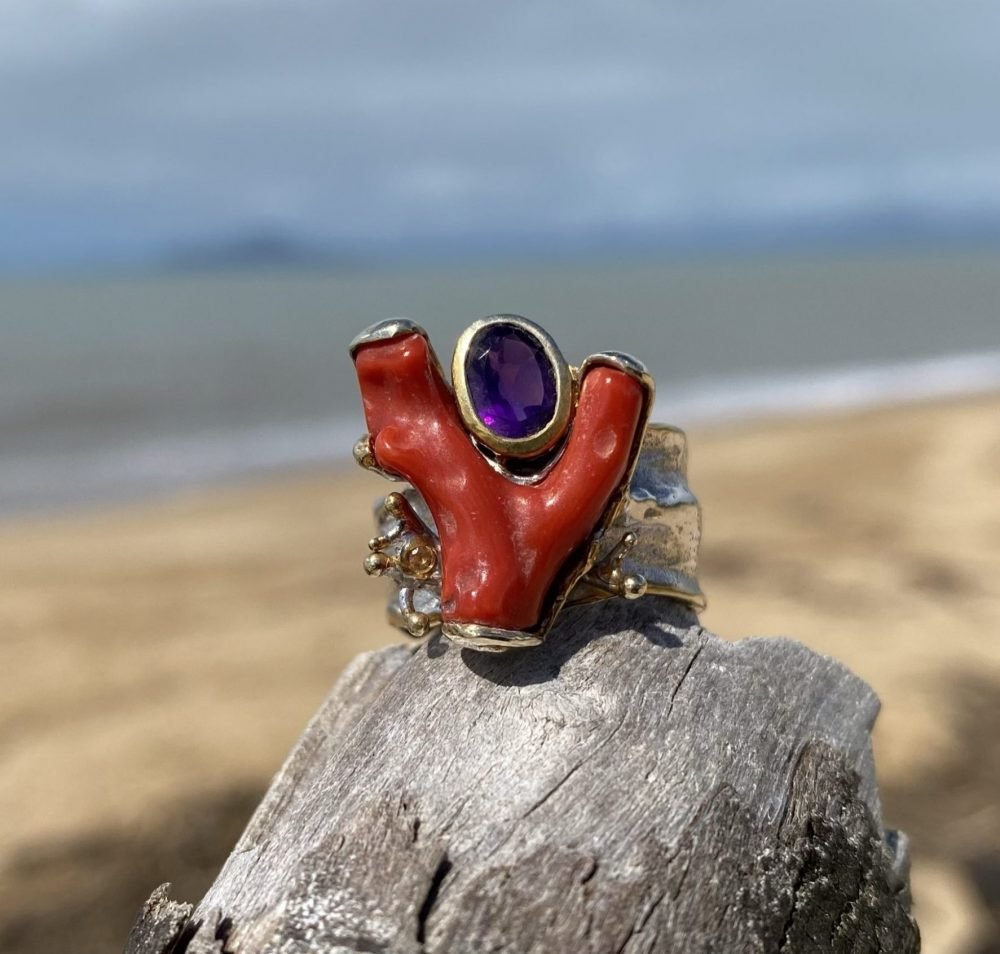 red coral ring