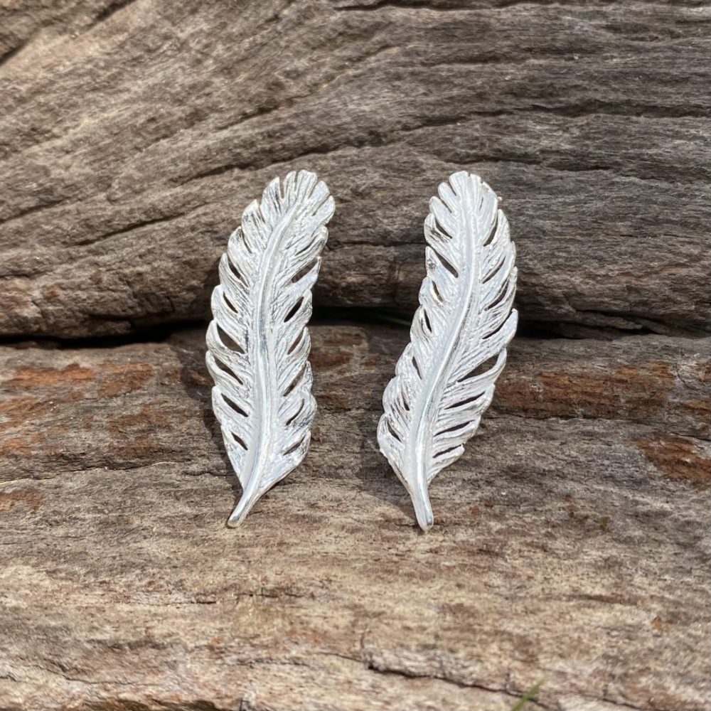 feather stud earrings