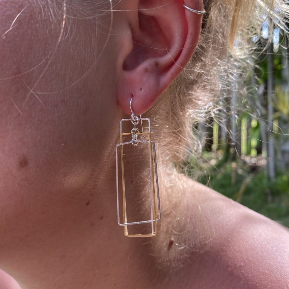 contemporary rectangle earrings