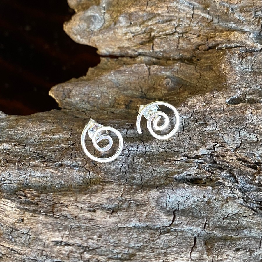spiral stud earrings