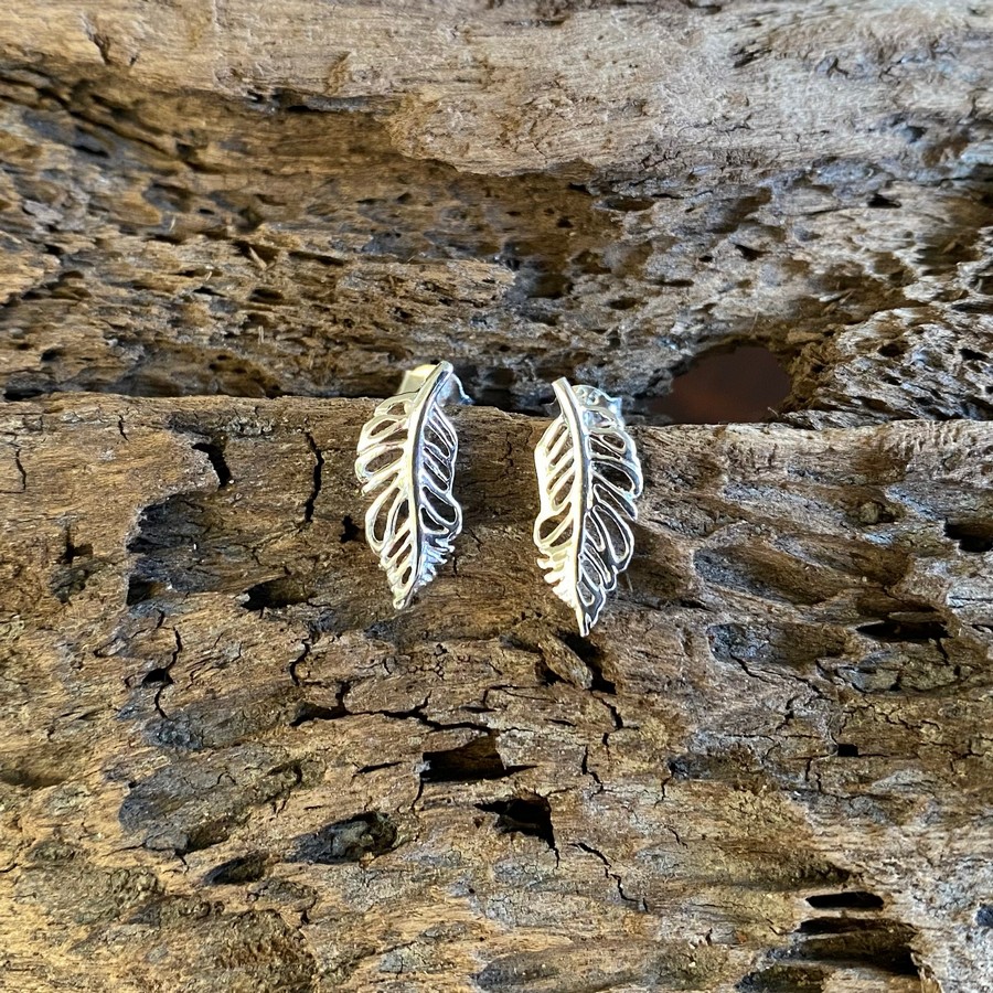 feather stud earrings