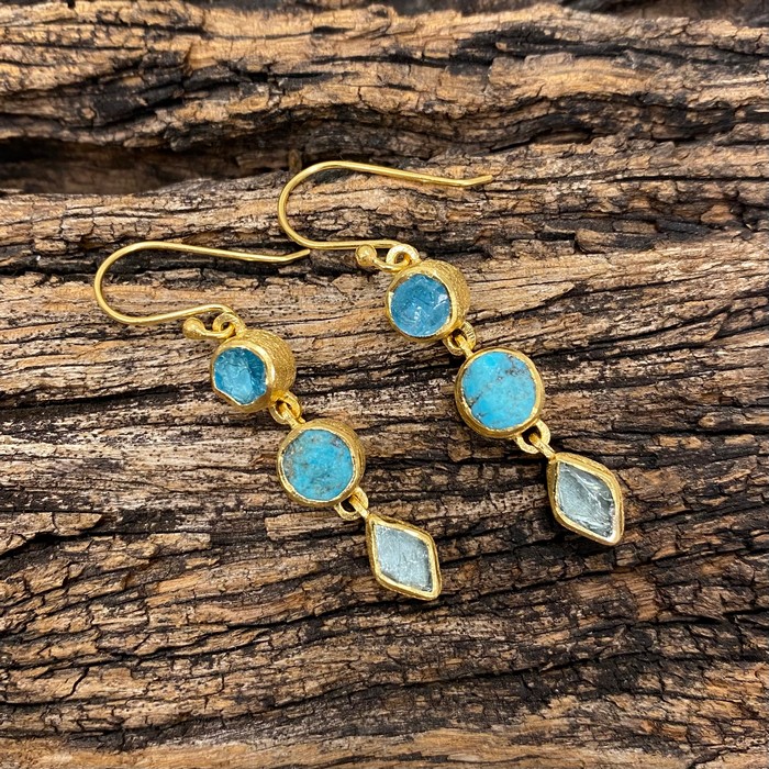 gemstone gold earrings