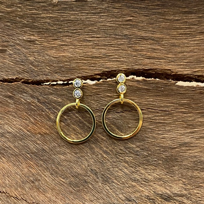 gold cz earrings