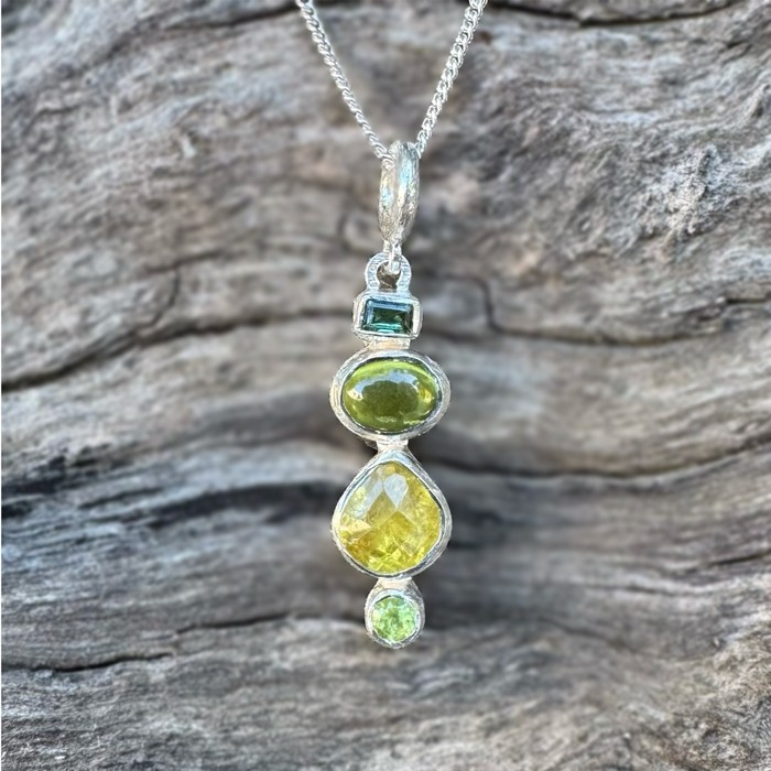 Green Tourmaline & Peridot Pendant