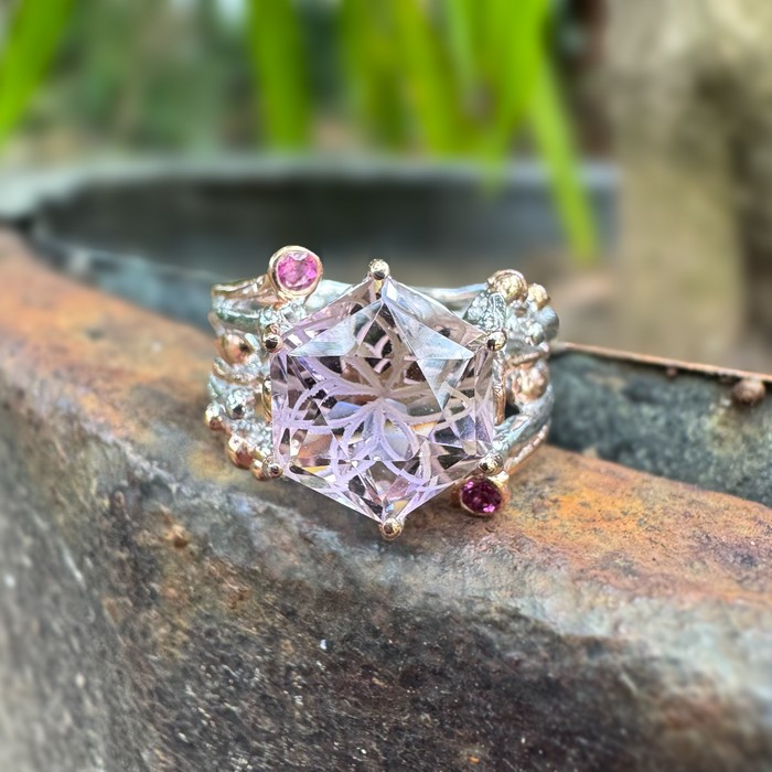 carved amethyst ring