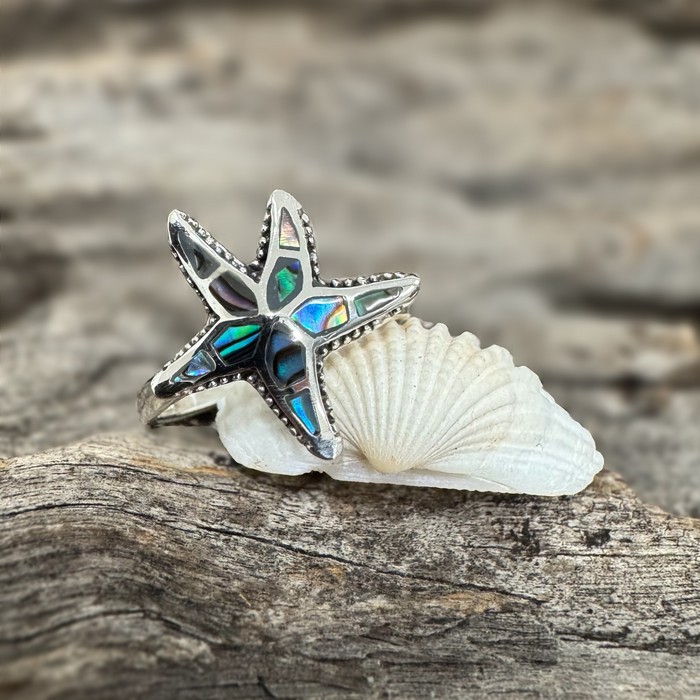 Paua Shell Starfish Ring - UnderArt Gallery | Ocean - Inspired Jewellery